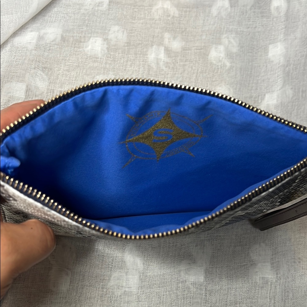 Stephanie Johnson Blue and Yellow Snakeskin Wristlet - Picture 4 of 7